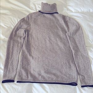 Magaschoni Tan 100% Cashmere Turtleneck Sweater with Black Trim. Size M
